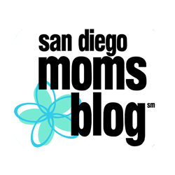 San Diego Moms Blog logo with colorful text and flower icon.