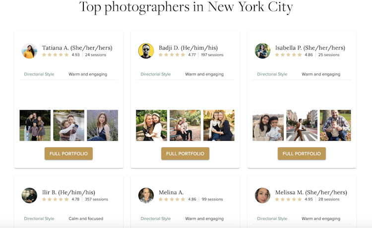 Top photographers in NYC